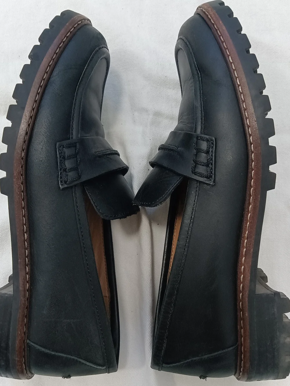 Madewell Women's Black Leather The Corinne Lugsole Loafers Size 7